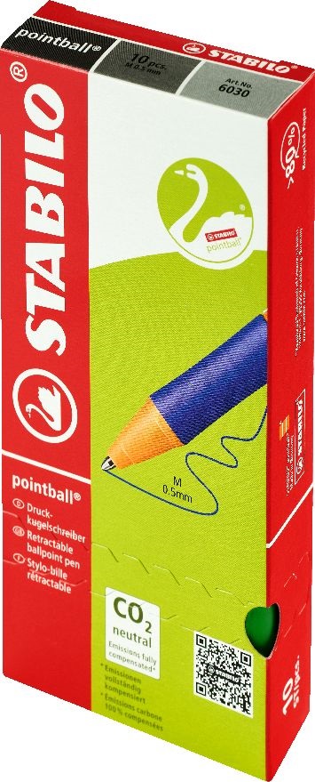 Stabilo pointball 10db/csomag zöld nyomógombos golyóstoll