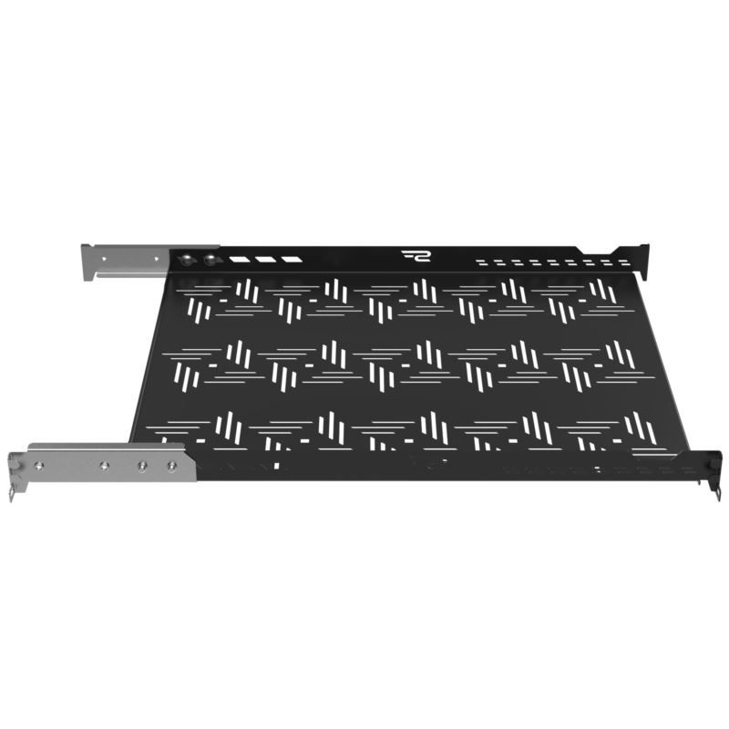 Stalflex B-RSA19-1U-550B 19" 1U 550mm mély 4 ponton rögzíthető fekete fix tálca (Újszerű)