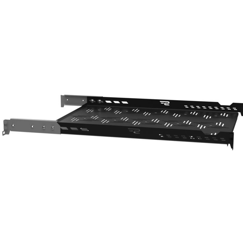 Stalflex B-RSA19-1U-550B 19" 1U 550mm mély 4 ponton rögzíthető fekete fix tálca (Újszerű)