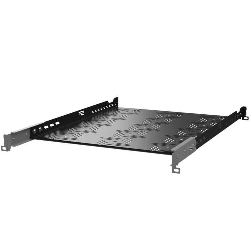 Stalflex B-RSA19-1U-550B 19" 1U 550mm mély 4 ponton rögzíthető fekete fix tálca (Újszerű)