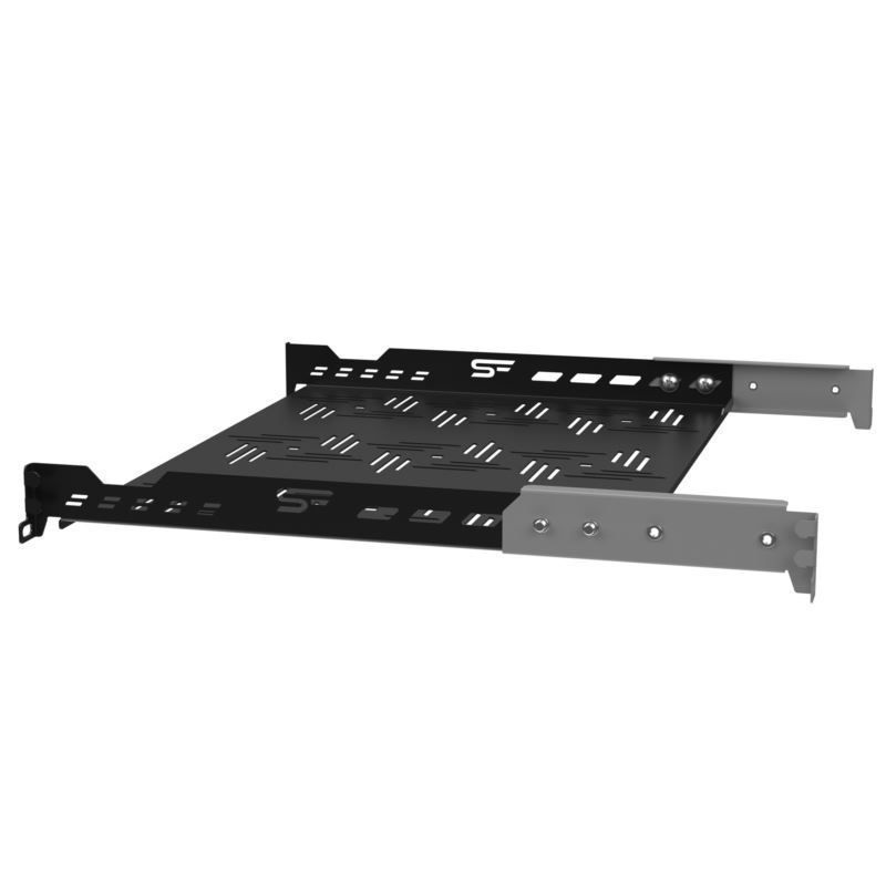 Stalflex B-RSA19-1U-350B 19" 1U 350mm mély 4 ponton rögzíthető fekete fix tálca (Újracsomagolt)