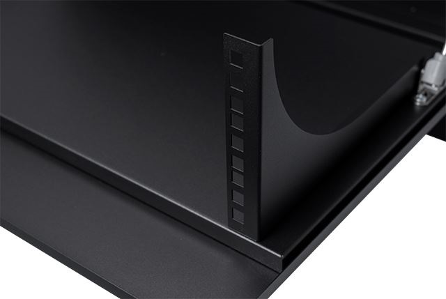 Stalflex CR19-3U-180-B 19" 3U 180mm mély fekete fém ajtós fali rack szekrény