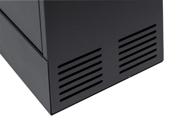 Stalflex CR19-3U-180-B 19" 3U 180mm mély fekete fém ajtós fali rack szekrény