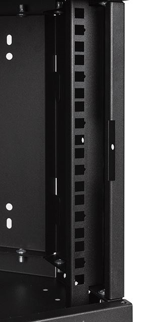 Stalflex CRC19-6U-330GB 19" 6U 330mm mély lapraszerelt fekete üveg ajtós fali rack sarokszekrény