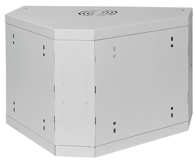 Stalflex CRC19-6U-330GG 19" 6U 330mm mély lapraszerelt szürke üveg ajtós fali rack sarokszekrény