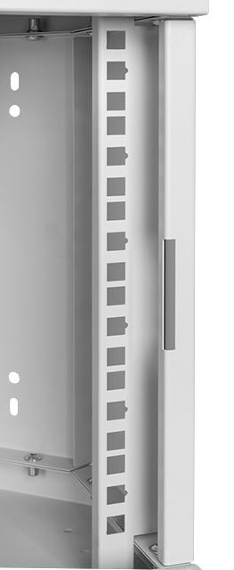 Stalflex CRC19-6U-330GG 19" 6U 330mm mély lapraszerelt szürke üveg ajtós fali rack sarokszekrény
