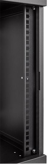 Stalflex RC10-9U-300MB 10" 9U 300 mm mély lapraszerelt fekete fém ajtós fali rack szekrény
