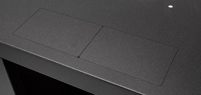 Stalflex RC10-9U-300MB 10" 9U 300 mm mély lapraszerelt fekete fém ajtós fali rack szekrény