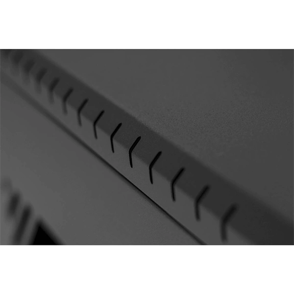 Stalflex RC19-12U-450GB 19" 12U 450 mm mély lapraszerelt fekete üveg ajtós fali rack szekrény (Újszerű)