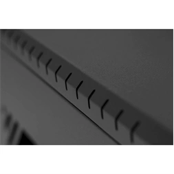 Stalflex RC19-12U-450GB 19" 12U 450 mm mély lapraszerelt fekete üveg ajtós fali rack szekrény (Újszerű)