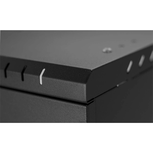 Stalflex RC19-12U-450GB 19" 12U 450 mm mély lapraszerelt fekete üveg ajtós fali rack szekrény (Újszerű)