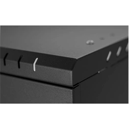 Stalflex RC19-12U-450GB 19" 12U 450 mm mély lapraszerelt fekete üveg ajtós fali rack szekrény (Újszerű)
