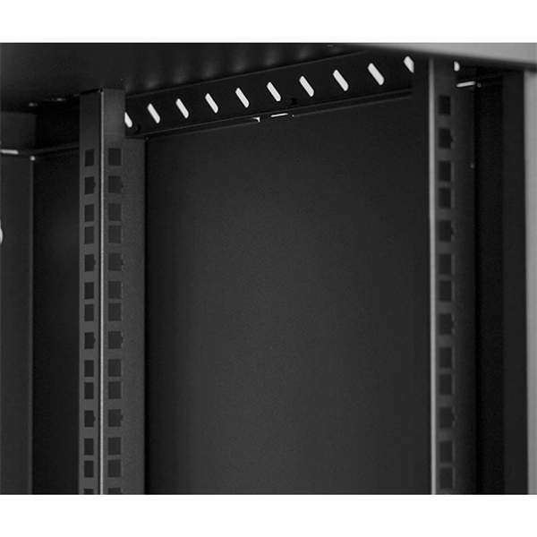Stalflex RC19-12U-450GB 19" 12U 450 mm mély lapraszerelt fekete üveg ajtós fali rack szekrény (Újszerű)