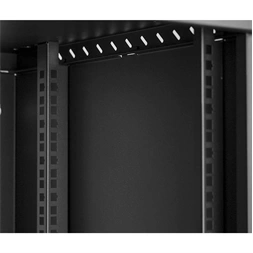 Stalflex RC19-12U-450GB 19" 12U 450 mm mély lapraszerelt fekete üveg ajtós fali rack szekrény (Újszerű)