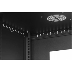 Stalflex RC19-12U-450GB 19" 12U 450 mm mély lapraszerelt fekete üveg ajtós fali rack szekrény (Újszerű)