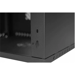Stalflex RC19-12U-450GB 19" 12U 450 mm mély lapraszerelt fekete üveg ajtós fali rack szekrény (Újszerű)