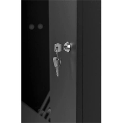 Stalflex RC19-12U-450GB 19" 12U 450 mm mély lapraszerelt fekete üveg ajtós fali rack szekrény (Újszerű)