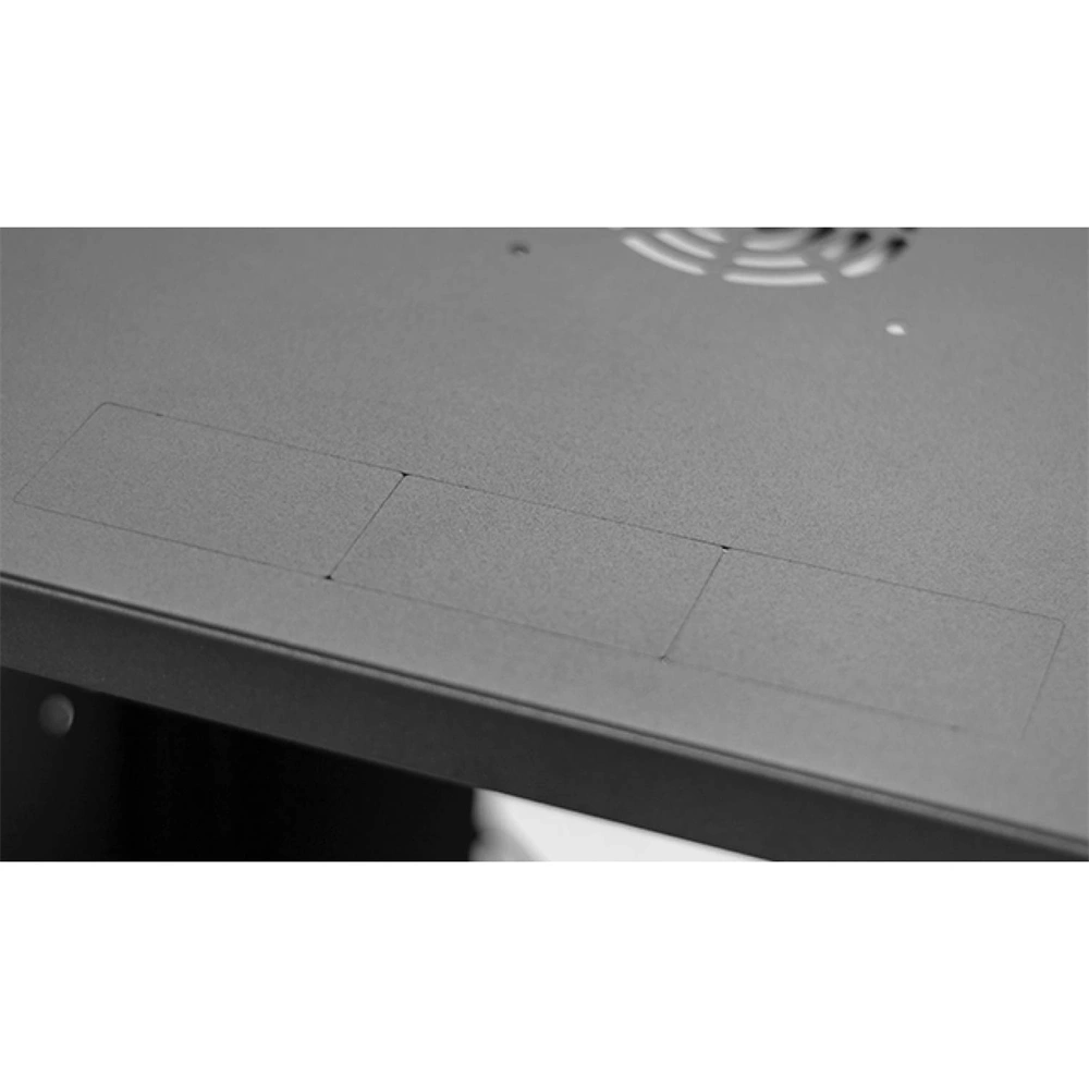 Stalflex RC19-12U-450GB 19" 12U 450 mm mély lapraszerelt fekete üveg ajtós fali rack szekrény (Újszerű)