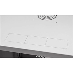 Stalflex RC19-12U-450GG 19" 12U 450 mm mély lapraszerelt szürke üveg ajtós fali rack szekrény