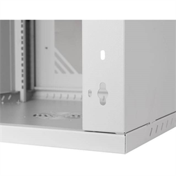 Stalflex RC19-12U-600GG 19" 12U 600 mm mély lapraszerelt szürke üvegajtós fali rack szekrény (Újszerű)