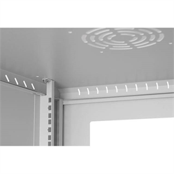 Stalflex RC19-12U-600GG 19" 12U 600 mm mély lapraszerelt szürke üvegajtós fali rack szekrény (Újszerű)