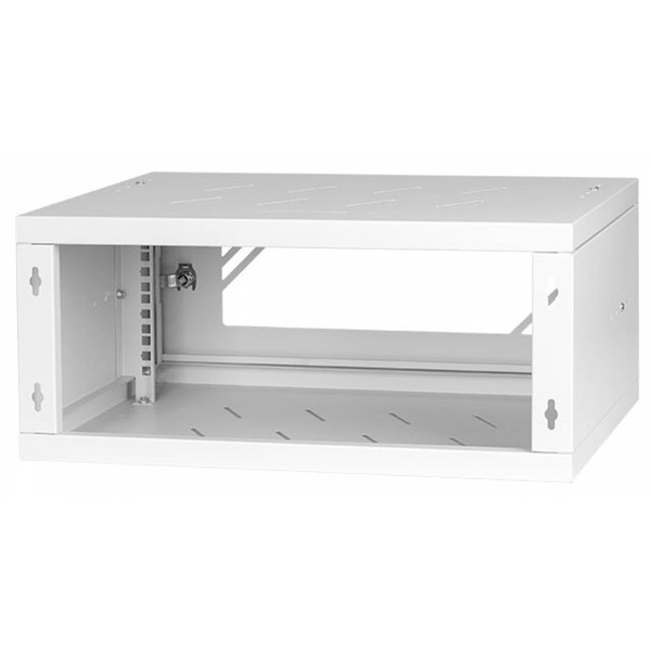 Stalflex RC19-4U-350GG 19" 4U 350 mm mély lapraszerelt szürke üveg ajtós fali rack szekrény