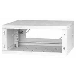 Stalflex RC19-4U-350GG 19" 4U 350 mm mély lapraszerelt szürke üveg ajtós fali rack szekrény