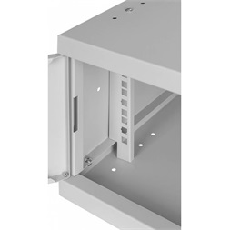 Stalflex RC19-4U-350GG 19" 4U 350 mm mély lapraszerelt szürke üveg ajtós fali rack szekrény