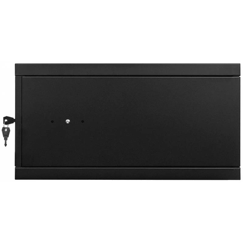 Stalflex RC19-4U-350MB 19" 4U 350 mm mély lapraszerelt fekete fém ajtós fali rack szekrény (Újszerű)