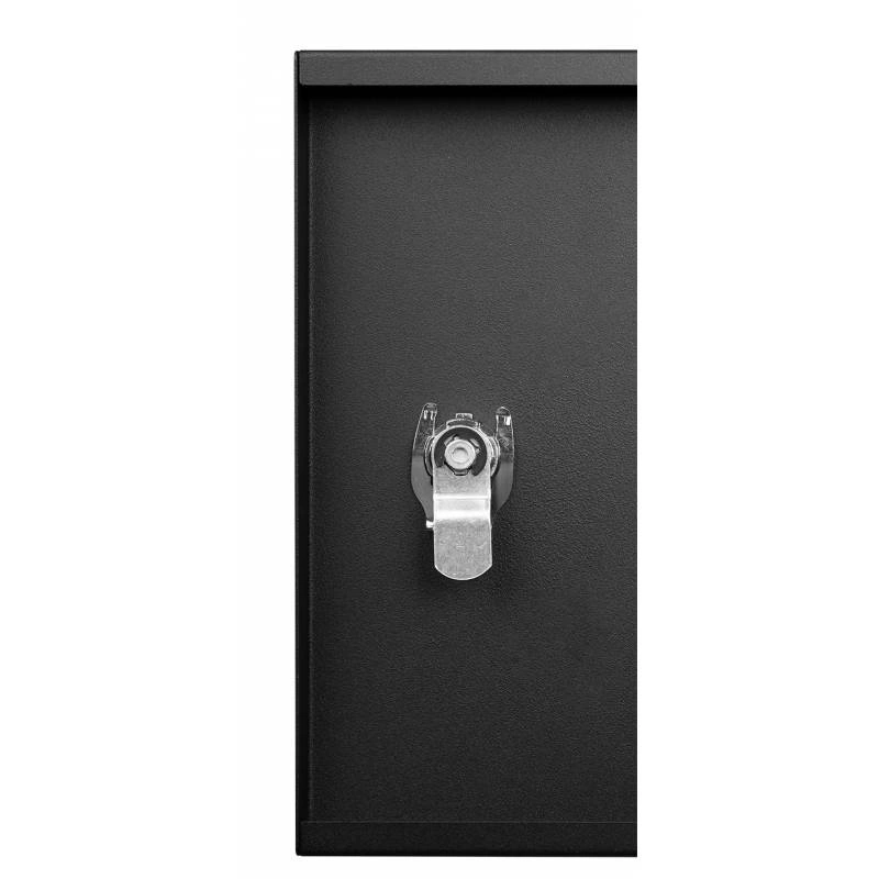 Stalflex RC19-4U-350MB 19" 4U 350 mm mély lapraszerelt fekete fém ajtós fali rack szekrény (Újszerű)
