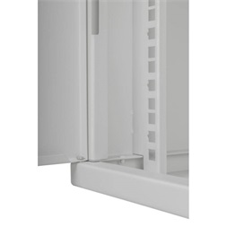 Stalflex RC19-6U-350GG 19" 6U 350 mm mély lapraszerelt szürke üveg ajtós fali rack szekrény