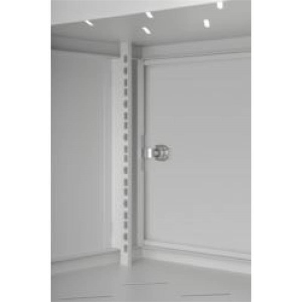 Stalflex RC19-6U-350MG 19" 6U 350 mm mély lapraszerelt szürke fém ajtós fali rack szekrény