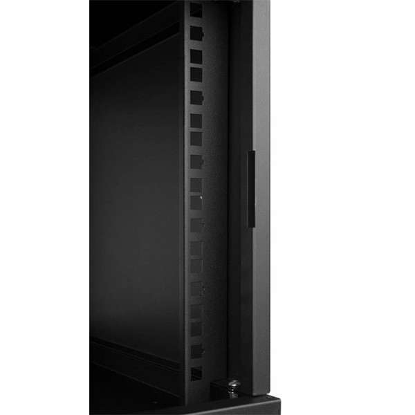 Stalflex RC19-6U-450GB 19" 6U 450 mm mély lapraszerelt fekete üveg ajtós fali rack szekrény