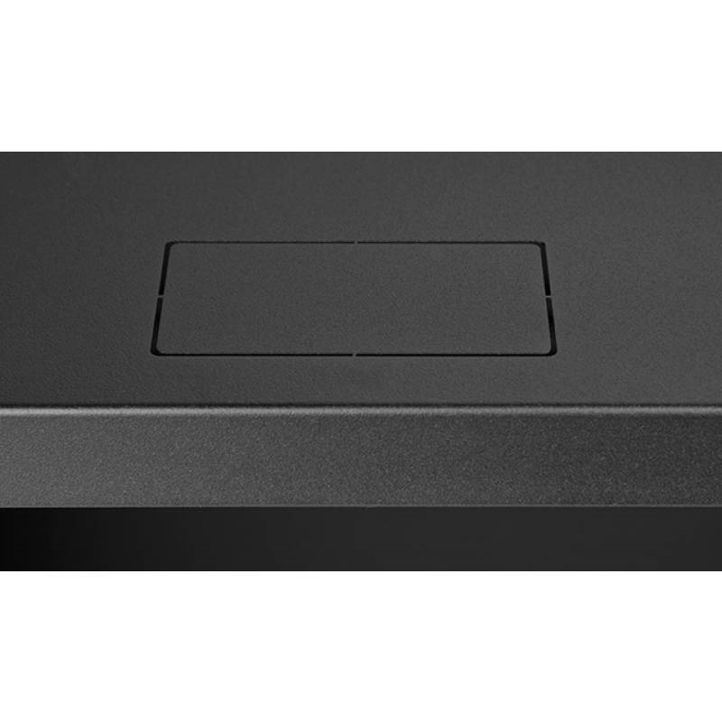 Stalflex RC19-6U-450GB 19" 6U 450 mm mély lapraszerelt fekete üveg ajtós fali rack szekrény