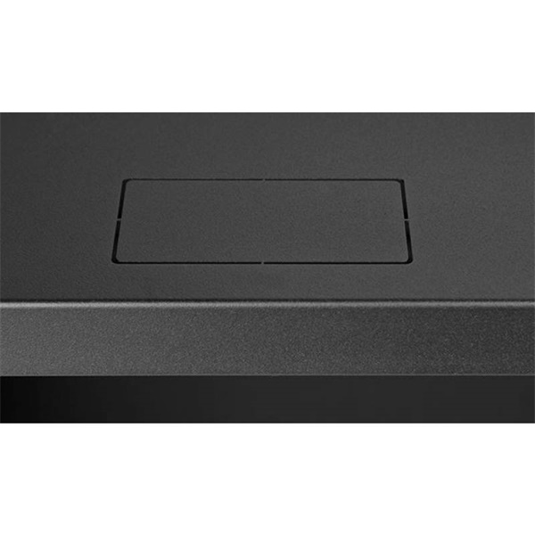 Stalflex RC19-6U-450MB 19" 6U 450 mm mély lapraszerelt fekete fém ajtós fali rack szekrény