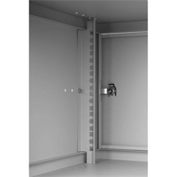 Stalflex RC19-6U-450MG 19" 6U 450 mm mély lapraszerelt szürke fém ajtós fali rack szekrény