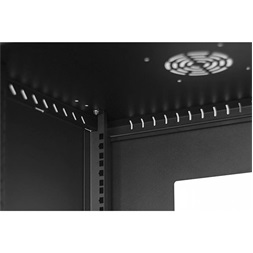 Stalflex RC19-9U-450GBP Pro 19" 9U 450 mm mély lapraszerelt fekete üveg ajtós fali rack szekrény