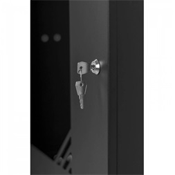 Stalflex RC19-9U-450GBP Pro 19" 9U 450 mm mély lapraszerelt fekete üveg ajtós fali rack szekrény