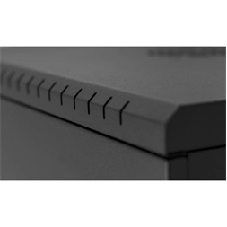 Stalflex RC19-9U-450GBP Pro 19" 9U 450 mm mély lapraszerelt fekete üveg ajtós fali rack szekrény