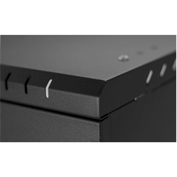 Stalflex RC19-9U-450GBP Pro 19" 9U 450 mm mély lapraszerelt fekete üveg ajtós fali rack szekrény