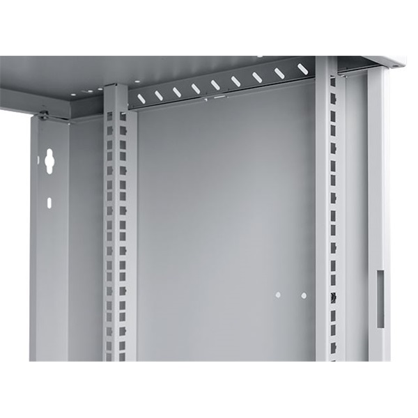 Stalflex RC19-9U-450GGP Pro 19" 9U 450 mm mély lapraszerelt szürke üveg ajtós fali rack szekrény