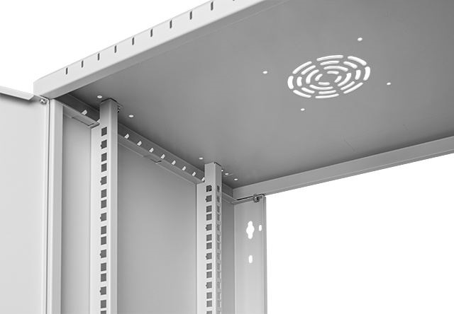 Stalflex RC19-9U-450GGP Pro 19" 9U 450 mm mély lapraszerelt szürke üveg ajtós fali rack szekrény
