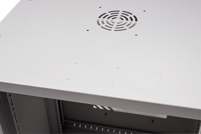 Stalflex RC19-9U-450GGP Pro 19" 9U 450 mm mély lapraszerelt szürke üveg ajtós fali rack szekrény