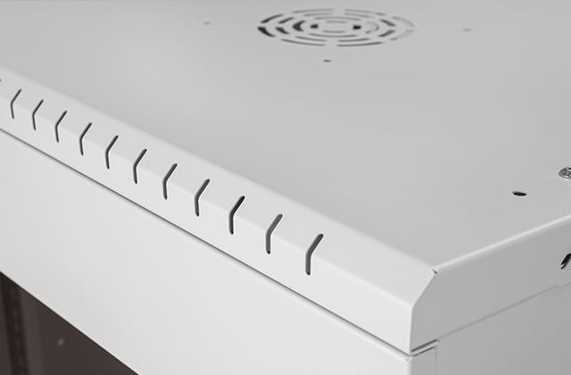 Stalflex RC19-9U-450GGP Pro 19" 9U 450 mm mély lapraszerelt szürke üveg ajtós fali rack szekrény