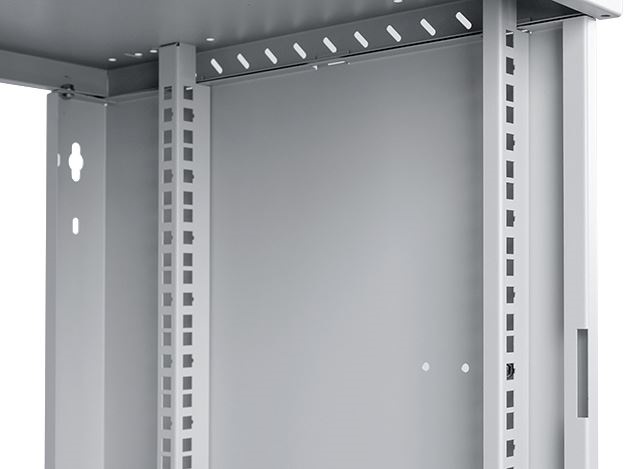Stalflex RC19-9U-450GGP Pro 19" 9U 450 mm mély lapraszerelt szürke üveg ajtós fali rack szekrény