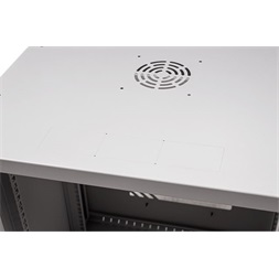 Stalflex RC19-9U-450GGP Pro 19" 9U 450 mm mély lapraszerelt szürke üveg ajtós fali rack szekrény