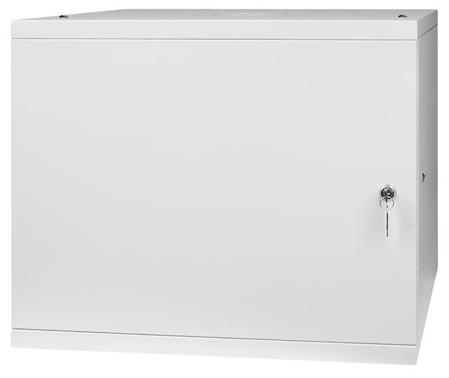 Stalflex RC19-9U-450MGP Pro 19" 9U 450 mm mély lapraszerelt szürke fém ajtós fali rack szekrény