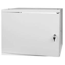 Stalflex RC19-9U-450MGP Pro 19" 9U 450 mm mély lapraszerelt szürke fém ajtós fali rack szekrény
