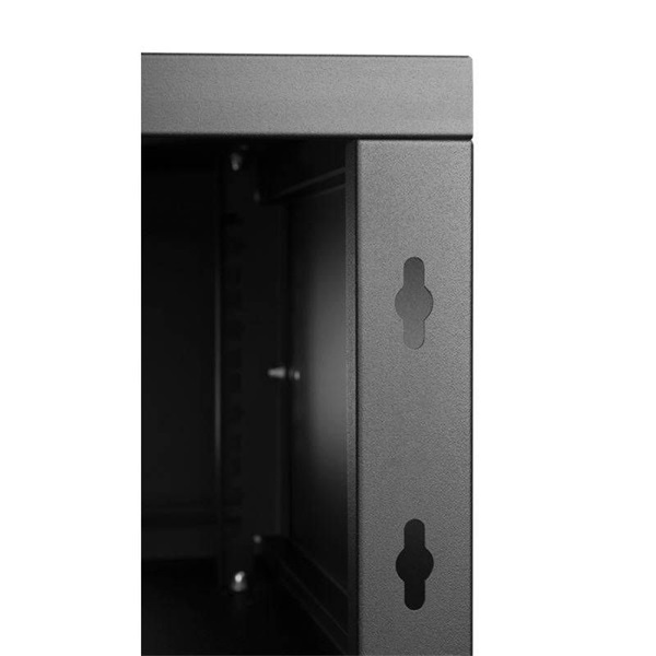 Stalflex RC19-4U-350GB 19" 4U 350 mm mély lapraszerelt fekete üveg ajtós fali rack szekrény (Újracsomagolt)