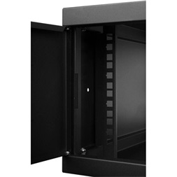 Stalflex RC19-4U-350GB 19" 4U 350 mm mély lapraszerelt fekete üveg ajtós fali rack szekrény (Újracsomagolt)